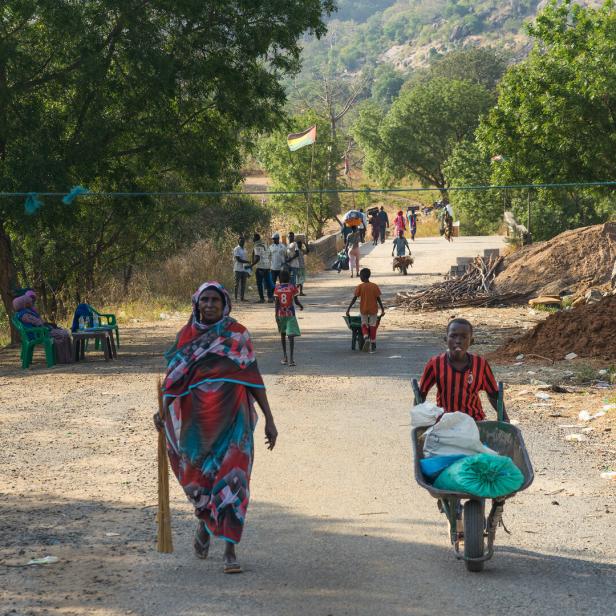Grenzübergang zwischen Sudan und Äthiopien in Kurmuk