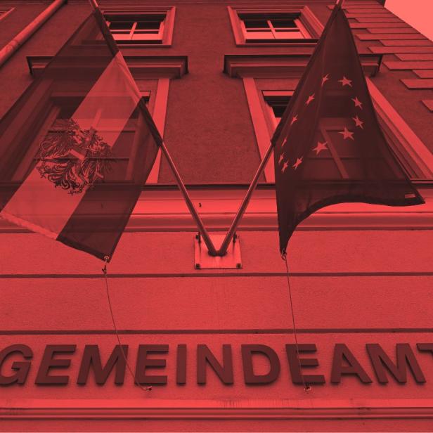 Aufschrift Gemeindeamt auf einem Haus in Niederösterreich