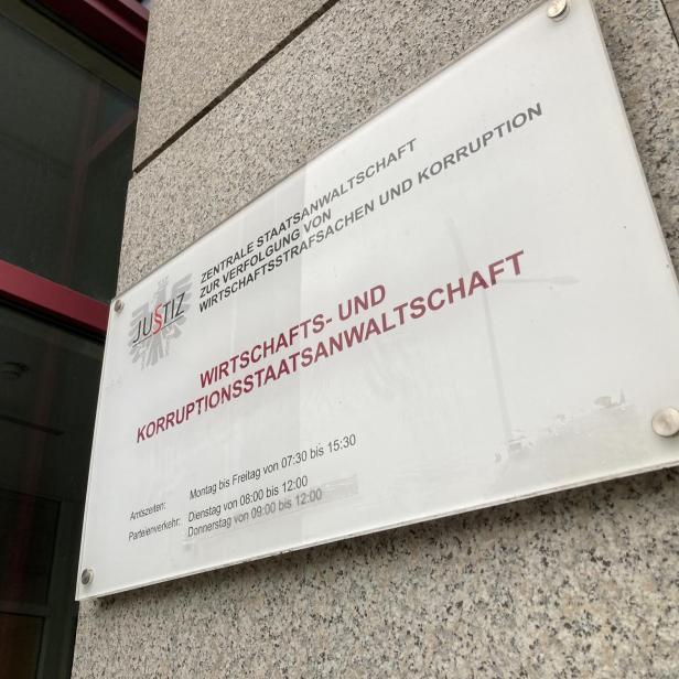 Schild beim Eingang zur Wirtschafts- und Korruptionsstaatsanwaltschaft in Wien