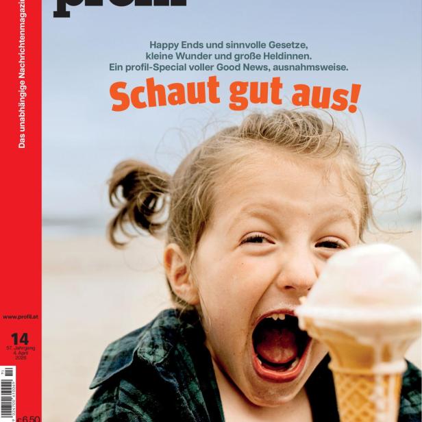 Das Cover des profil zeigt ein Mädchen mit Eis und der Headline "Schaut gut aus!".