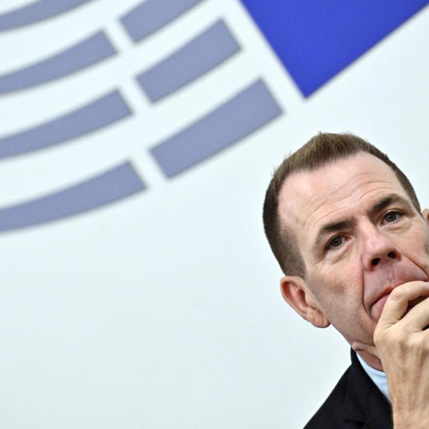 Der FPÖ-Delegationsleiter im EU-Parlament, Harald Vilimsky, am Mittwoch, 17. Juli 2024, im Rahmen einer Pressekonferenz im Europäischen Parlament in Strassburg. 