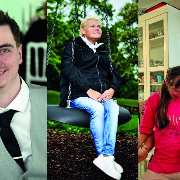Fotos von vier Personen, die von Armut betroffen sind