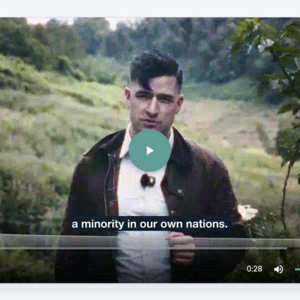 Rechtsextremer Sellner in einem Werbe-Video für den "Save Europe Act"
