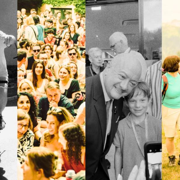 Gusenbauer am Rad, Babler beim Public Viewing, Stocker beim Selfie und Kurz beim Wandern: Politiker auf Sommertour