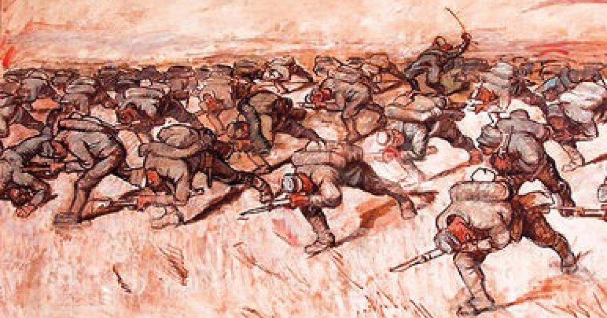 1 Weltkrieg Propagandamalerei Im Schutzengraben Profil At