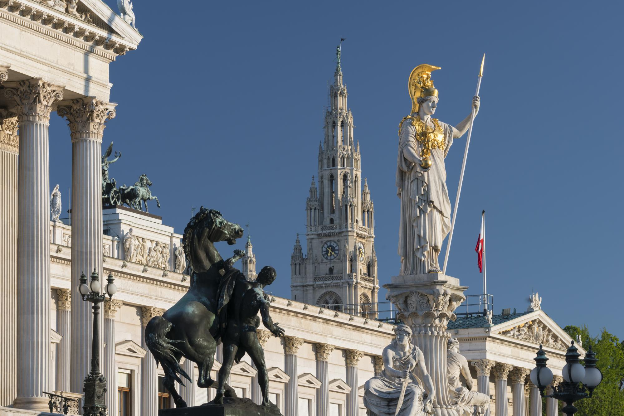  Parlament, Pallas Athene Statue, 1. Bezirk Innere Stadt, Wien, Österreich